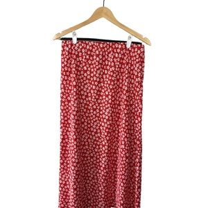 Wednesday’s Girl Red Floral Midi Skirt Women’s Medium